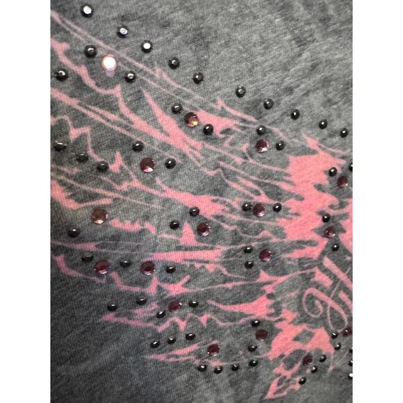 Harley Davidson Pink w/Rhinestones XL Long Sleeve Top - Picture 6 of 6
